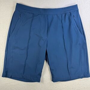 Lucky In Love Women’s L Blue Pull‑On Golf Shorts 9” Stretch